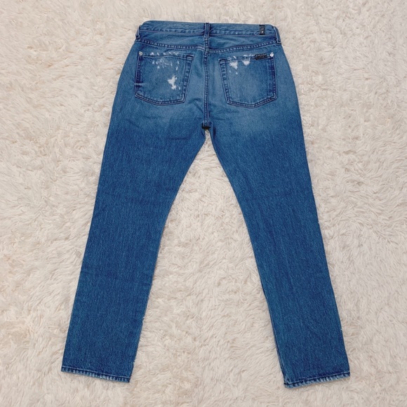 7 For All Mankind Relaxed Skinny Distressed Jeans - Picture 3 of 7